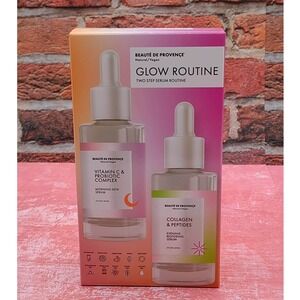 Provence Beauty Glow Routine 2 Step Serum Vitamin C, Collagen, Peptides Skincare